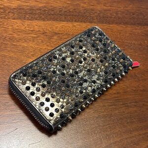 Christian Louboutin Pannetone studded zip wallet - gold, black, silver marble